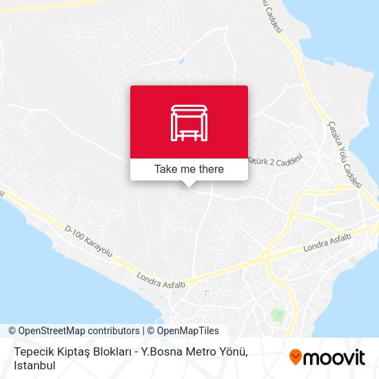 Tepecik Kiptaş Blokları - Y.Bosna Metro Yönü map