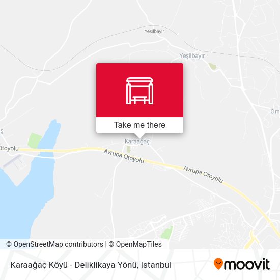 Karaağaç Köyü - Deliklikaya Yönü map
