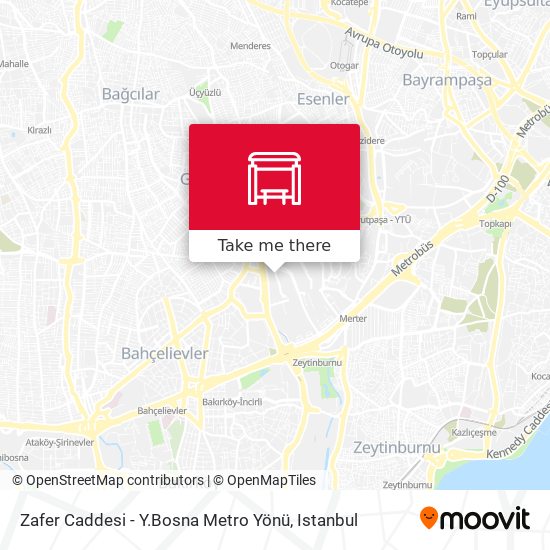 Zafer Caddesi - Y.Bosna Metro Yönü map