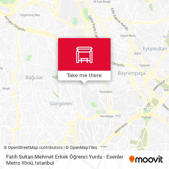 Fatih Sultan Mehmet Erkek Öğrenci Yurdu - Esenler Metro Yönü map