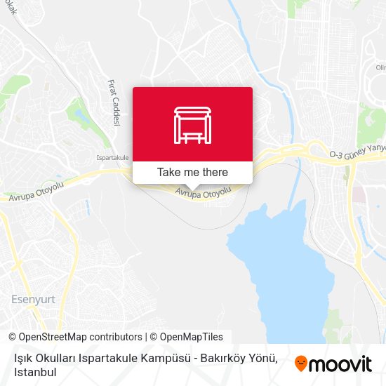 Işık Okulları Ispartakule Kampüsü - Bakırköy Yönü map