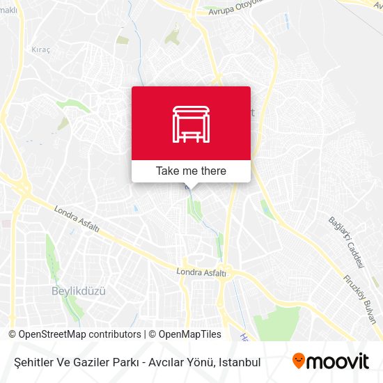 Şehitler Ve Gaziler Parkı - Avcılar Yönü map
