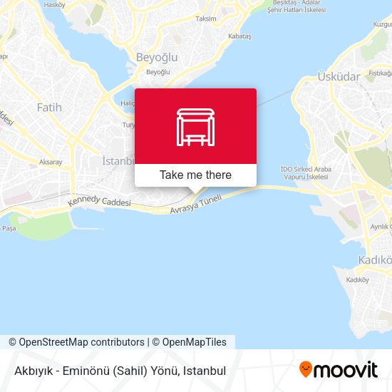 Akbıyık - Eminönü (Sahil) Yönü map