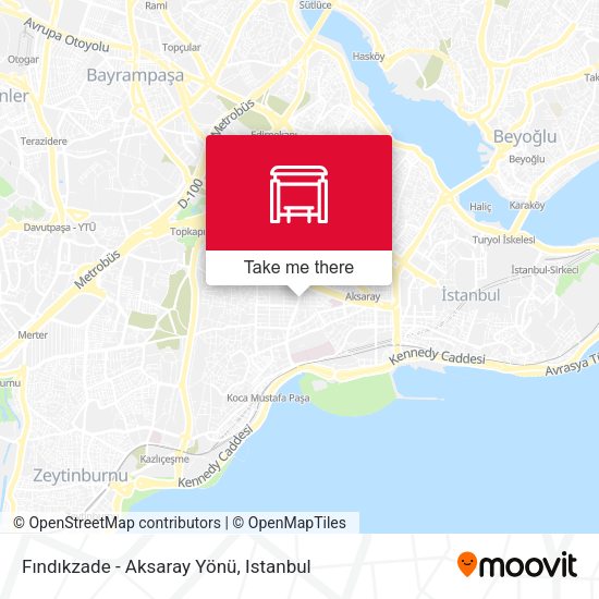 Fındıkzade - Aksaray Yönü map