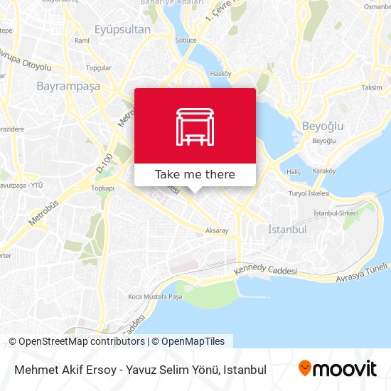 Mehmet Akif Ersoy - Yavuz Selim Yönü map