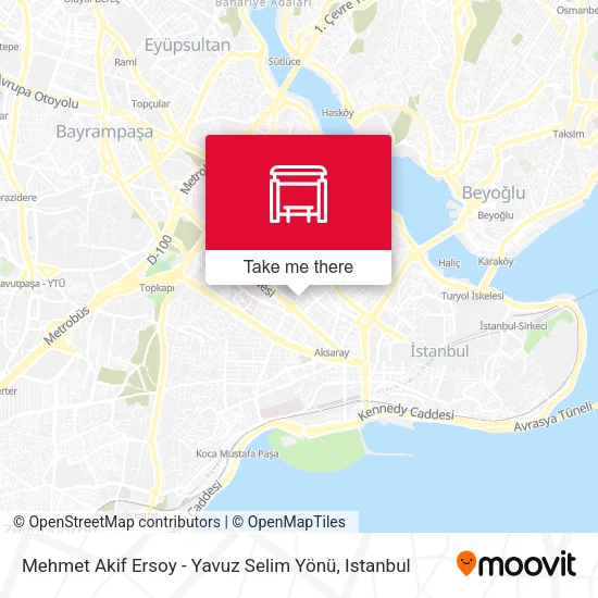 Mehmet Akif Ersoy - Yavuz Selim Yönü map