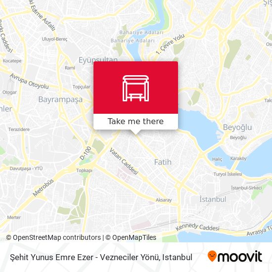 Şehit Yunus Emre Ezer - Vezneciler Yönü map