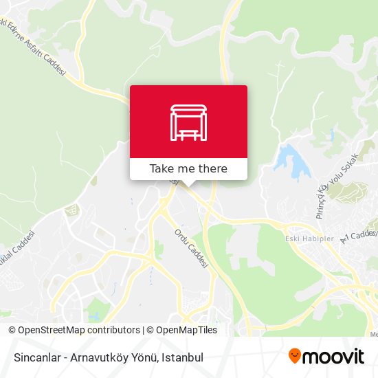 Sincanlar - Arnavutköy Yönü map