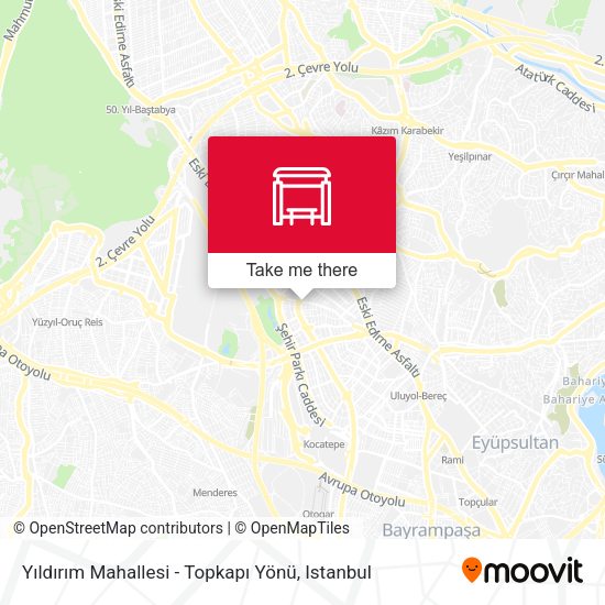 Yıldırım Mahallesi - Topkapı Yönü map