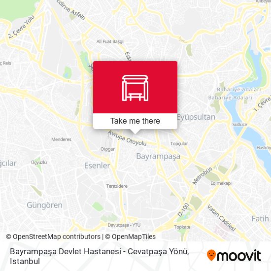 Bayrampaşa Devlet Hastanesi - Cevatpaşa Yönü map