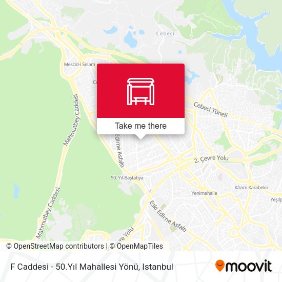 F Caddesi - 50.Yıl Mahallesi Yönü map