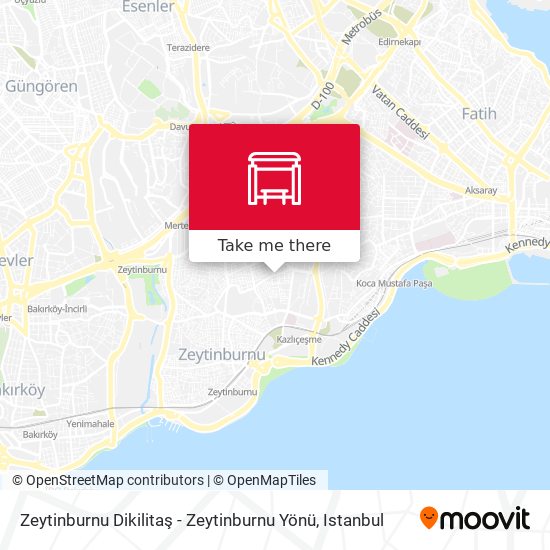 Zeytinburnu Dikilitaş - Zeytinburnu Yönü map