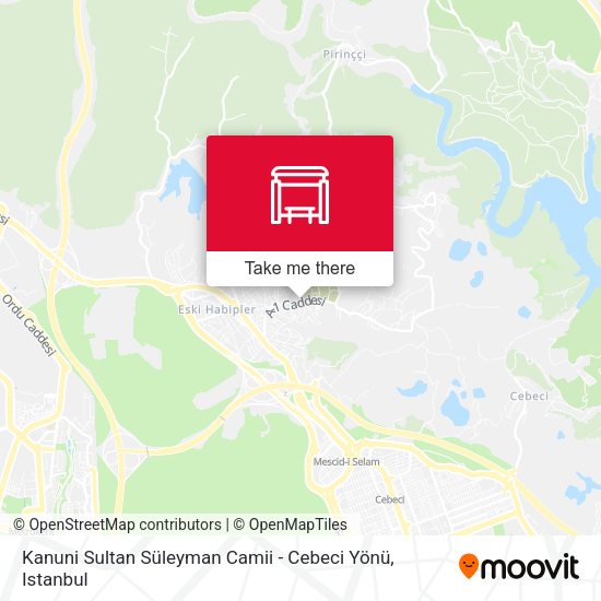 Kanuni Sultan Süleyman Camii - Cebeci Yönü map