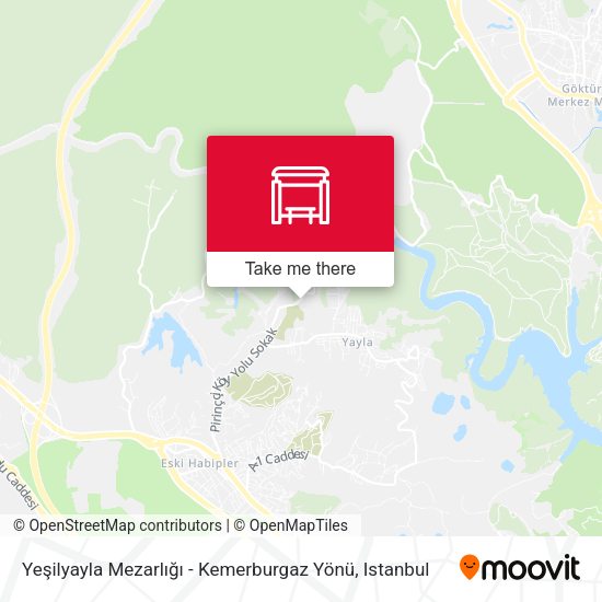 Yeşilyayla Mezarlığı - Kemerburgaz Yönü map