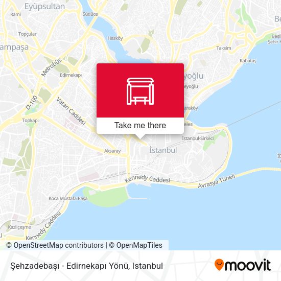Şehzadebaşı - Edirnekapı Yönü map