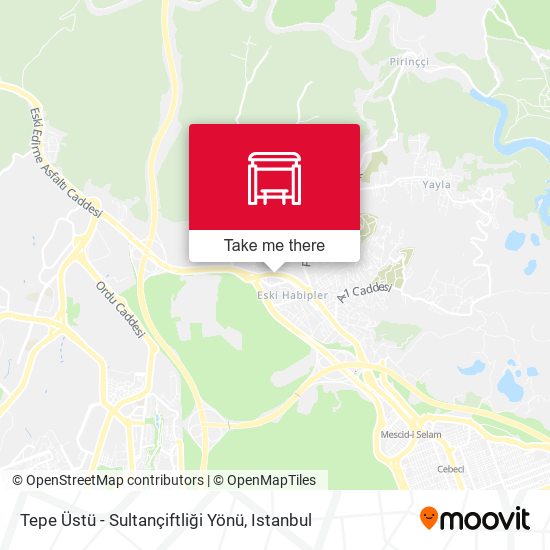Tepe Üstü - Sultançiftliği Yönü map