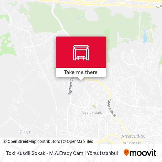 Toki Kuşdil Sokak - M.A.Ersoy Camii Yönü map