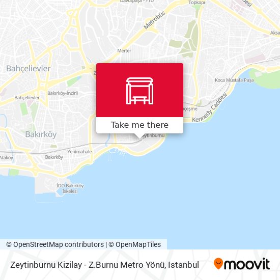 Zeytinburnu Kizilay - Z.Burnu Metro Yönü map