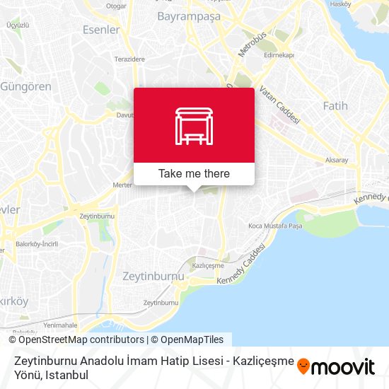 Zeytinburnu Anadolu İmam Hatip Lisesi - Kazliçeşme Yönü map