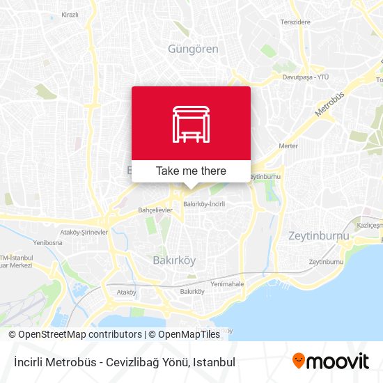 İncirli Metrobüs - Cevizlibağ Yönü map