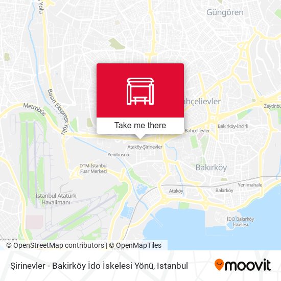 Şirinevler - Bakirköy İdo İskelesi Yönü map