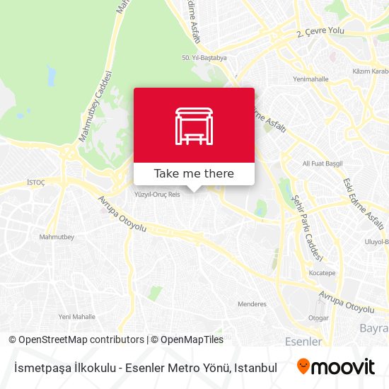 İsmetpaşa İlkokulu - Esenler Metro Yönü map