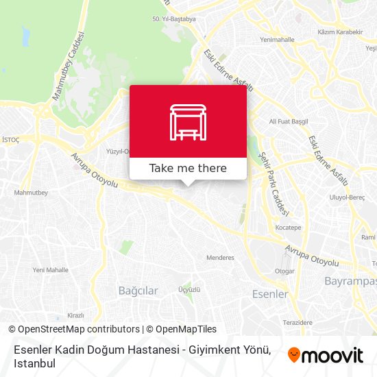 Esenler Kadin Doğum Hastanesi - Giyimkent Yönü map