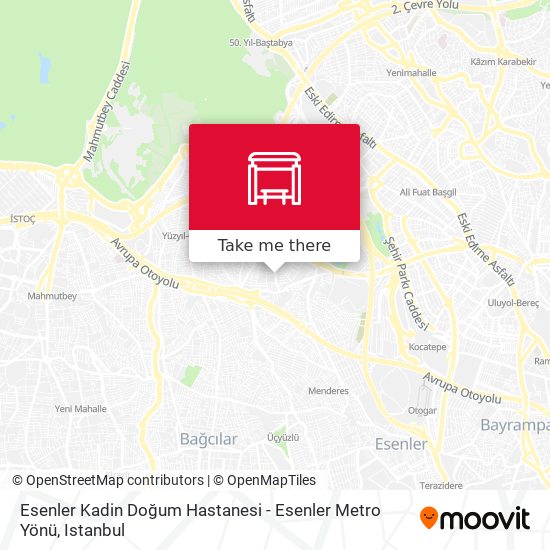 Esenler Kadin Doğum Hastanesi - Esenler Metro Yönü map