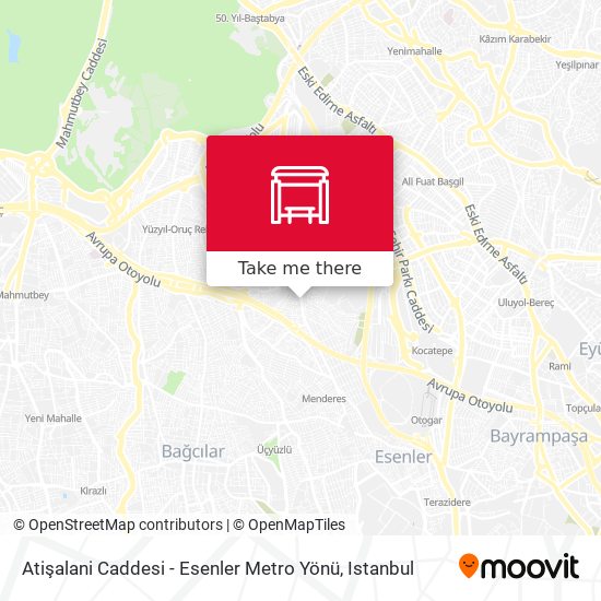 Atişalani Caddesi - Esenler Metro Yönü map