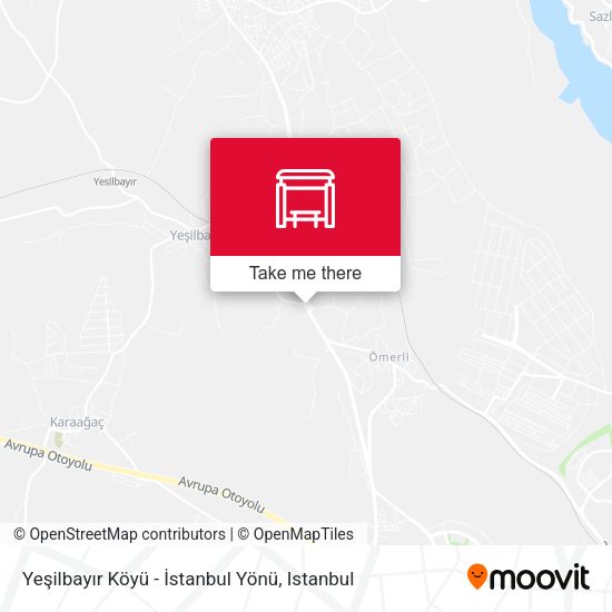 Yeşilbayır Köyü - İstanbul Yönü map