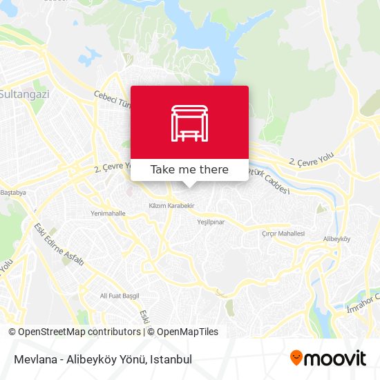 Mevlana - Alibeyköy Yönü map