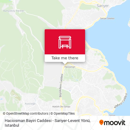 Haciosman Bayiri Caddesi - Sariyer-Levent Yönü map