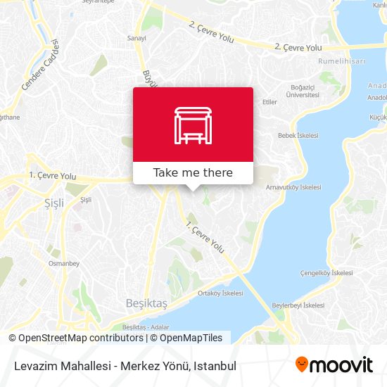 Levazim Mahallesi - Merkez Yönü map