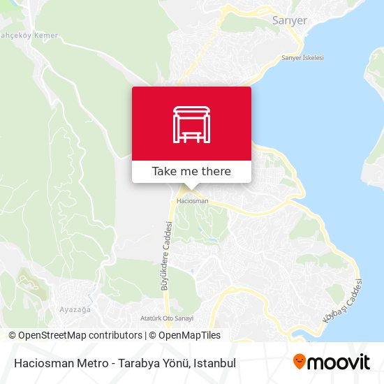 Haciosman Metro - Tarabya Yönü map