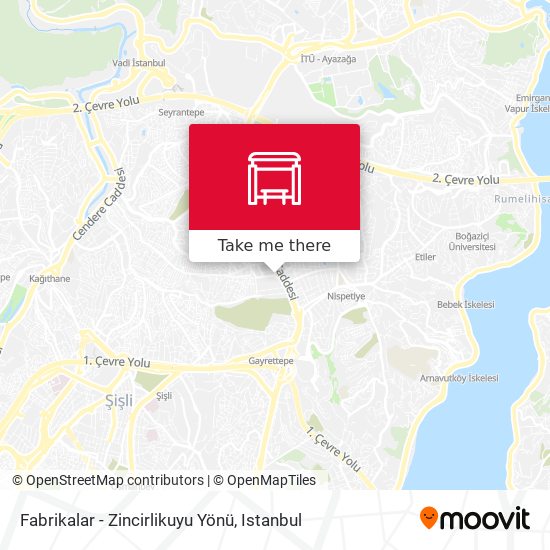Fabrikalar - Zincirlikuyu Yönü map