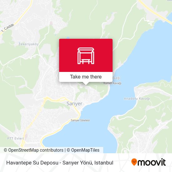 Havantepe Su Deposu - Sarıyer Yönü map