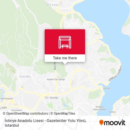 İstinye Anadolu Lisesi - Gazeteciler Yolu Yönü map