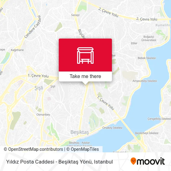 Yıldız Posta Caddesi - Beşiktaş Yönü map