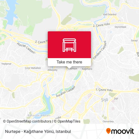 Nurtepe - Kağıthane Yönü map