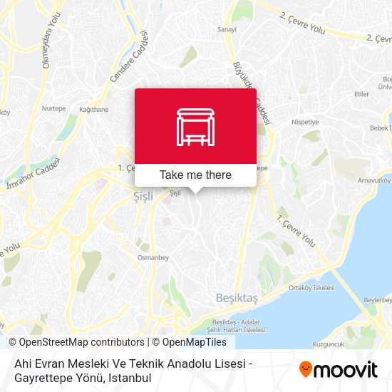 Ahi Evran Mesleki Ve Teknik Anadolu Lisesi - Gayrettepe Yönü map