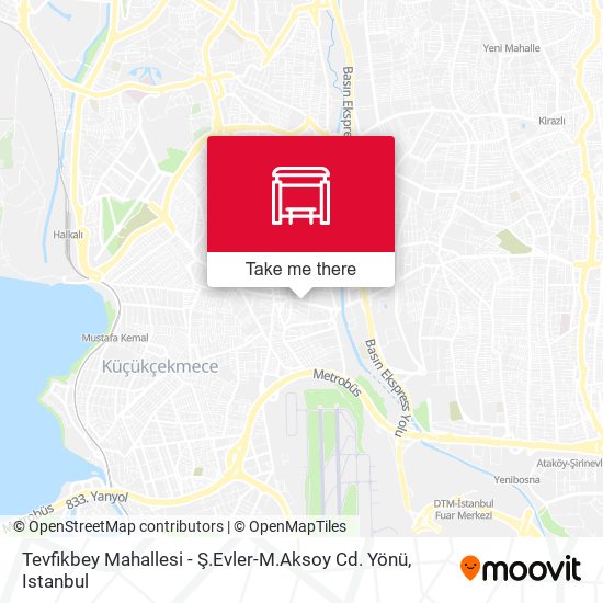 Tevfikbey Mahallesi - Ş.Evler-M.Aksoy Cd. Yönü map