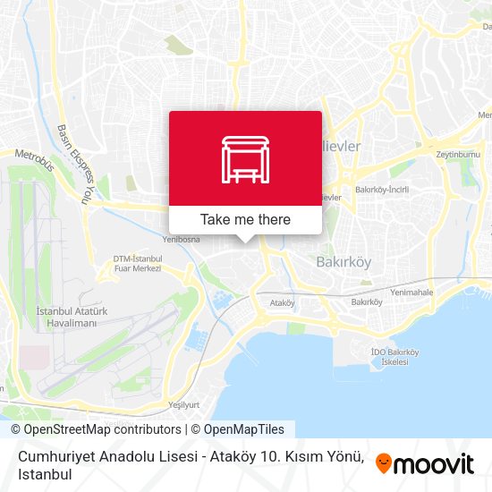 Cumhuriyet Anadolu Lisesi - Ataköy 10. Kısım Yönü map