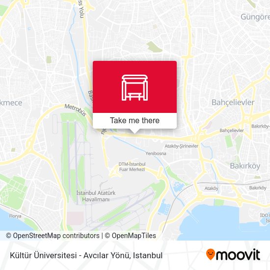 Kültür Üniversitesi - Avcılar Yönü map