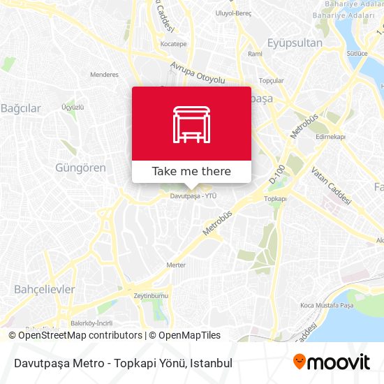 Davutpaşa Metro - Topkapi Yönü map