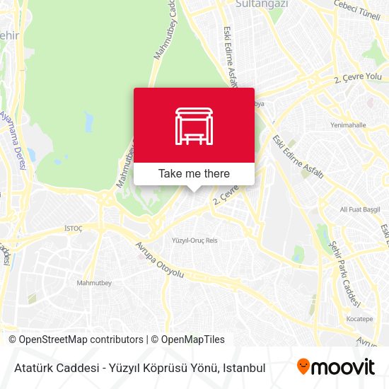 Atatürk Caddesi - Yüzyıl Köprüsü Yönü map