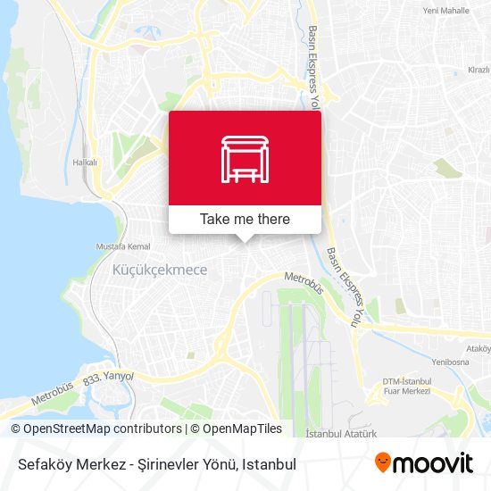 Sefaköy  Merkez - Şirinevler Yönü map