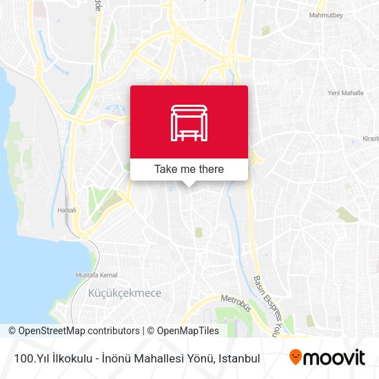 100.Yıl İlkokulu - İnönü Mahallesi Yönü map