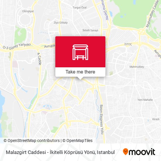 Malazgirt Caddesi - İkitelli Köprüsü Yönü map