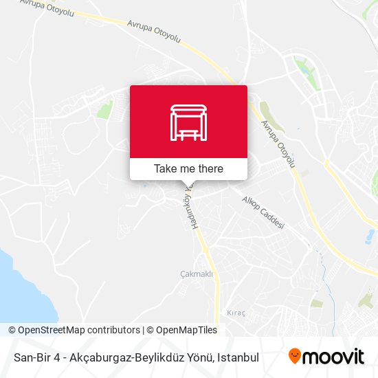 San-Bir 4 - Akçaburgaz-Beylikdüz Yönü map