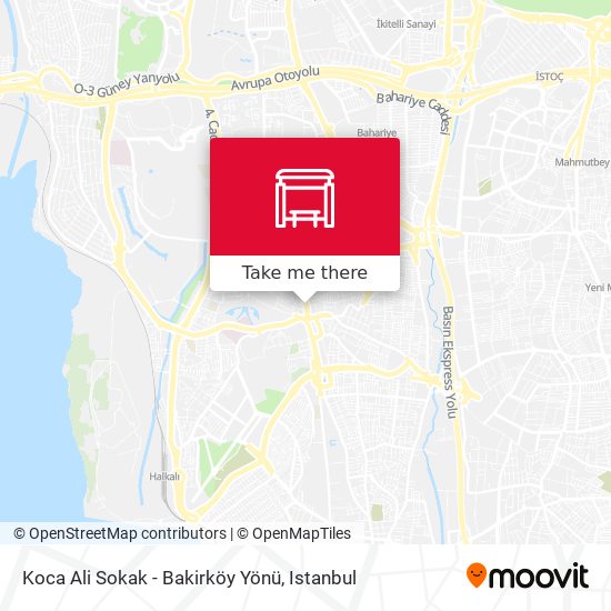 Koca Ali Sokak - Bakirköy Yönü map